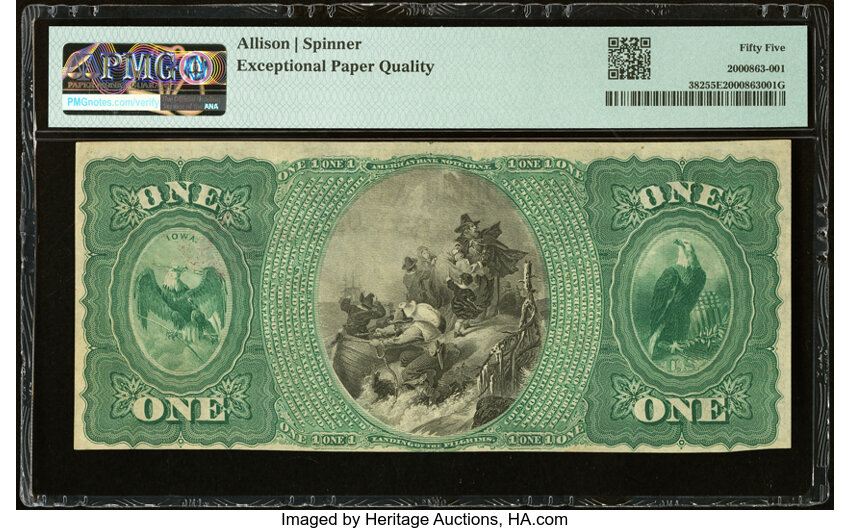 image for: West Union, IA - $1 Original Fr. 382 The Fayette County National Bank Ch. # 2015 PMG About Uncirculated 55 EPQ....