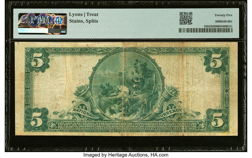 image for: Stratford, TX - $5 1902 Red Seal Fr. 588 The Stratford National Bank Ch. # (S)8018 PMG Very Fine 25....
