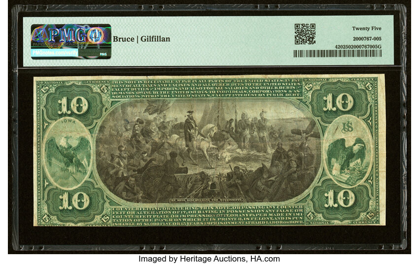 image for: Nevada, IA - $10 1875 Fr. 420 The First National Bank Ch. # 2555 PMG Very Fine 25....