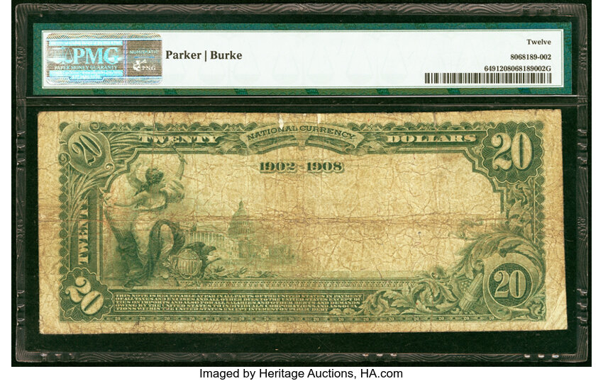 image for: Fairfield, ME - $20 1902 Date Back Fr. 649 The National Bank of Fairfield Ch. # (N)4973 PMG Fine 12....