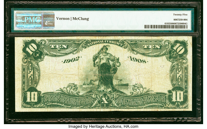 image for: Kezar Falls, ME - $10 1902 Date Back Fr. 619 The Kezar Falls National Bank Ch. # (N)9826 PMG Very Fine 25....