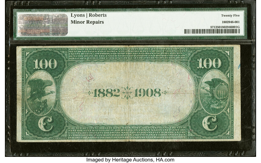 image for: Boston, MA - $100 1882 Date Back Fr. 571 The National Shawmut Bank Ch. # (N)5155 PMG Very Fine 25....