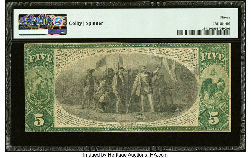 image for: Randolph, MA - $5 Original Fr. 397 The Randolph National Bank Ch. # 558 PMG Choice Fine 15....