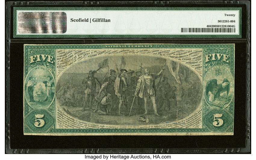 image for: Hallowell, ME - $5 1875 Fr. 404 The Northern National Bank Ch. # 532 PMG Very Fine 20....