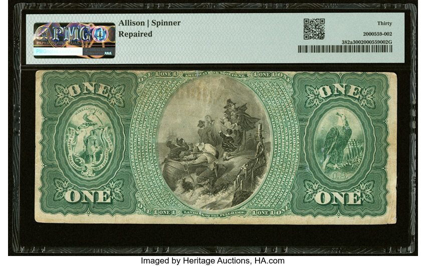 image for: Orange, MA - $1 Original Fr. 382a The Orange National Bank Ch. # 2255 PMG Very Fine 30....