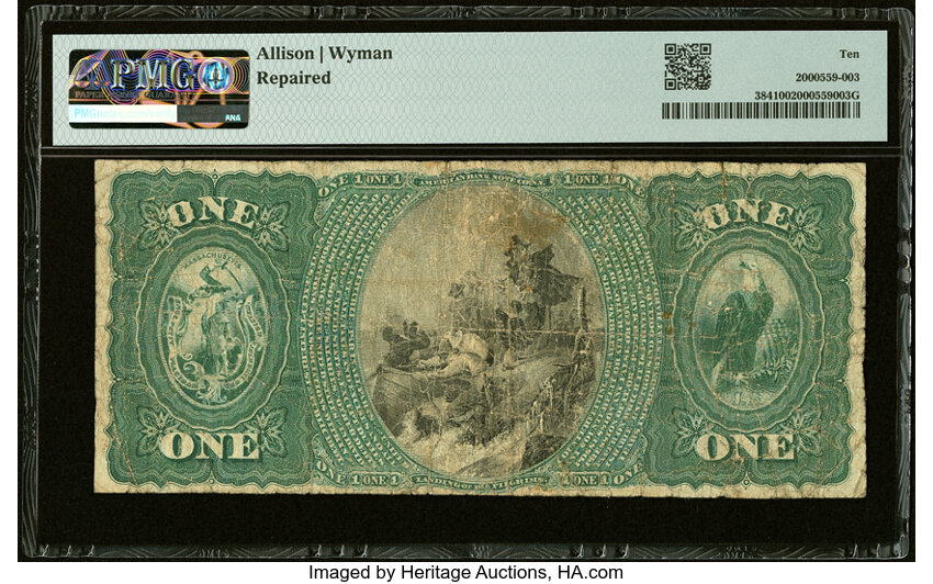 image for: Marblehead, MA - $1 1875 Fr. 384 The Marblehead National Bank Ch. # 767 PMG Very Good 10....