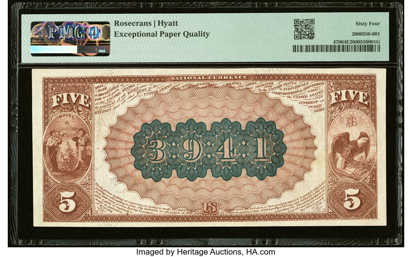 image for: Eden, ME - $5 1882 Brown Back Fr. 470 The First National Bank of Bar Harbor Ch. # 3941 PMG Choice Uncirculated 64 EPQ....