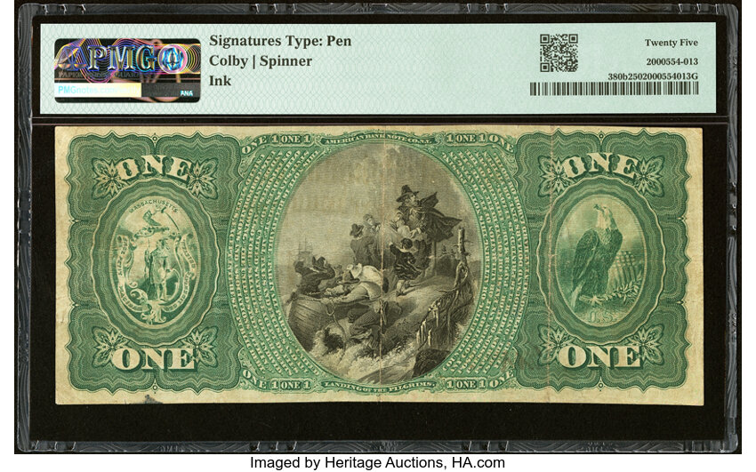 image for: Great Barrington, MA - $1 Original Fr. 380b The National Mahaiwe Bank Ch. # 1203 PMG Very Fine 25....