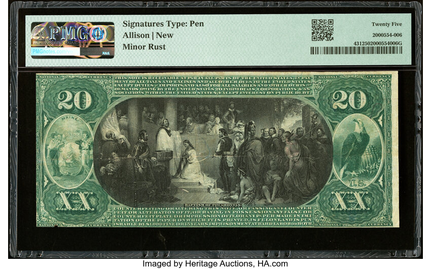 image for: Belfast, ME - $20 1875 Fr. 431 The Belfast National Bank Ch. # 840 PMG Very Fine 25....