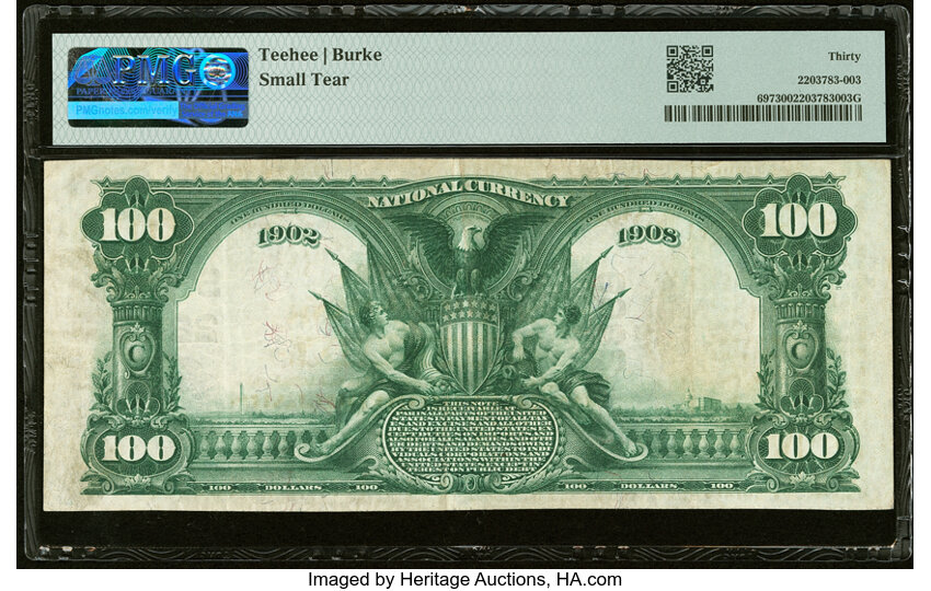 image for: Staunton, VA - $100 1902 Date Back Fr. 697 The Augusta National Bank Ch. # (S)2269 PMG Very Fine 30....