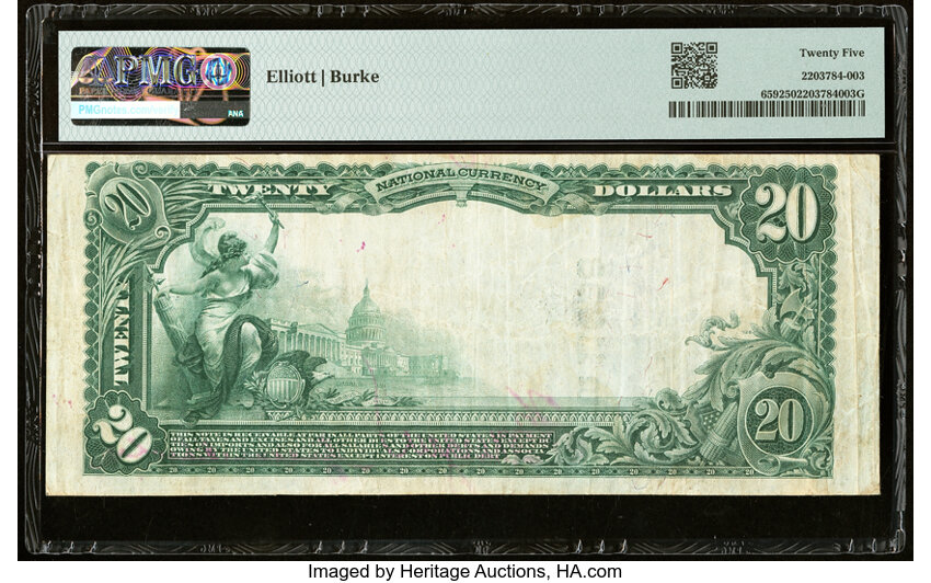 image for: Grundy, VA - $20 1902 Plain Back Fr. 659 The First National Bank Ch. # (S)11698 PMG Very Fine 25....