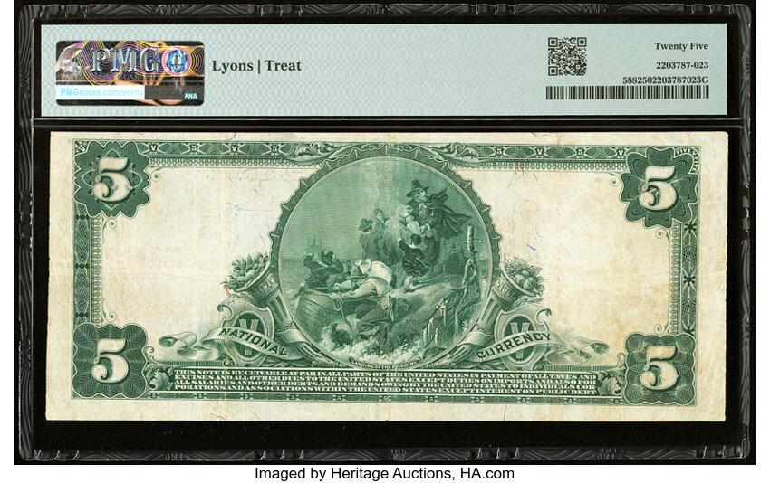 image for: Roanoke, VA - $5 1902 Red Seal Fr. 588 The City National Bank Ch. # (S)8152 PMG Very Fine 25....