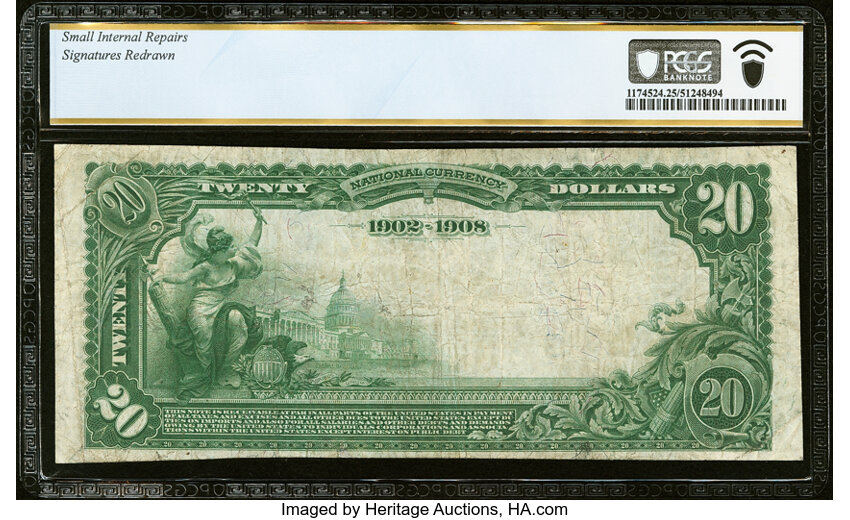 image for: Onancock, VA - $20 1902 Date Back Fr. 649 The First National Bank Ch. # (S)4940 PCGS Banknote Very Fine 25 Details....