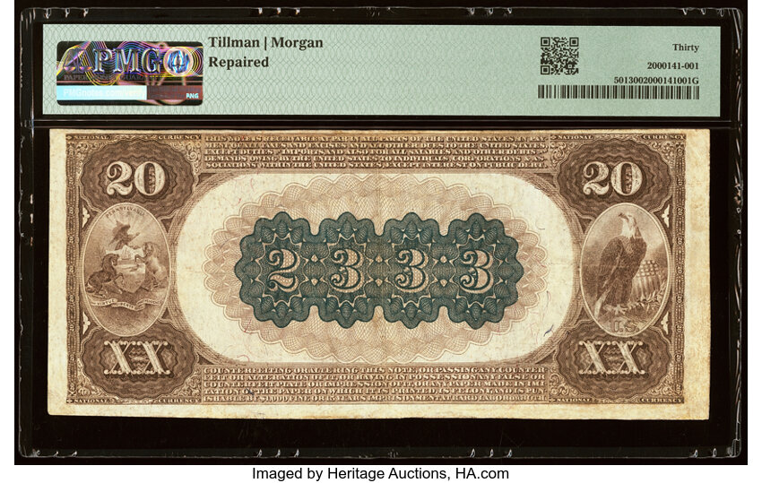 image for: Souderton, PA - $20 1882 Brown Back Fr. 501 The Union National Bank Ch. # (E)2333 PMG Very Fine 30....