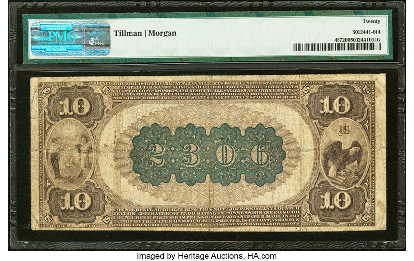 image for: Waterville, ME - $10 1882 Brown Back Fr. 487 The Merchants National Bank Ch. # (N)2306 PMG Very Fine 20....