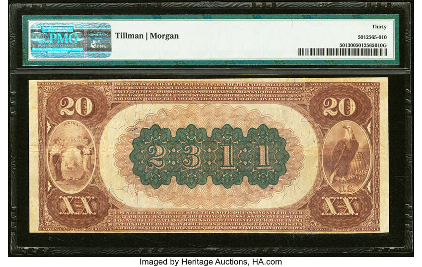 image for: Camden, ME - $20 1882 Brown Back Fr. 501 The Camden National Bank Ch. # 2311 PMG Very Fine 30....