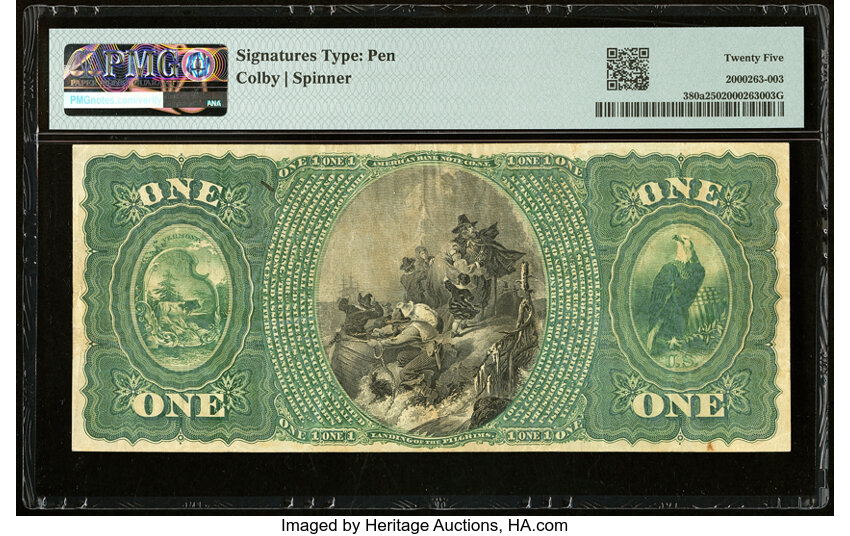image for: North Bennington, VT - $1 Original Fr. 380a The First National Bank Ch. # 194 PMG Very Fine 25....