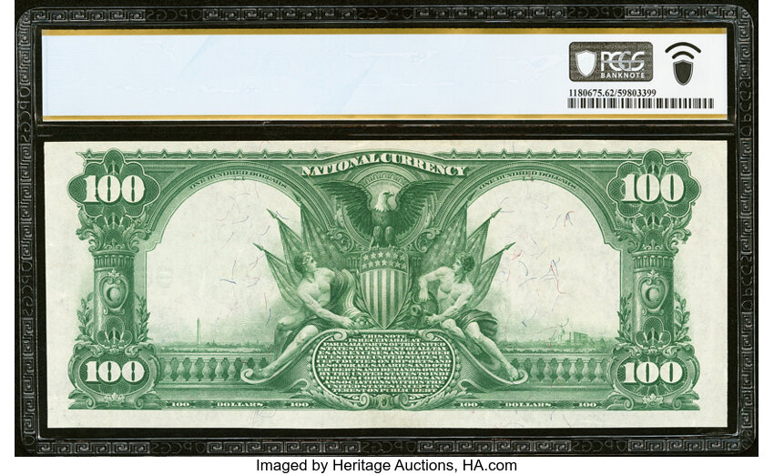 image for: Bethel, VT - $100 1902 Plain Back Fr. 698 The National White River Bank Ch. # 962 PCGS Banknote Uncirculated 62....