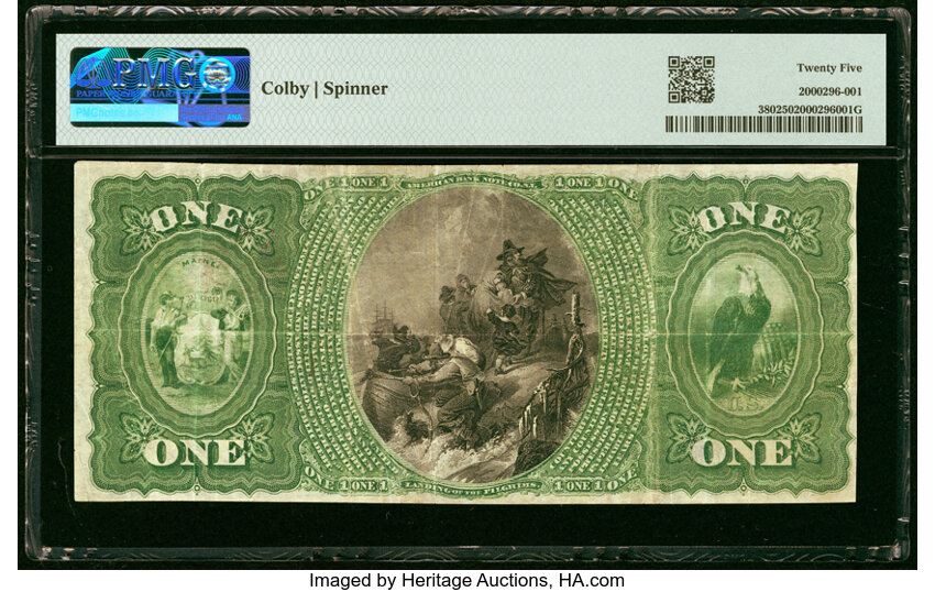 image for: Bath, ME - $1 Original Fr. 380 The Lincoln National Bank Ch. # 761 PMG Very Fine 25....