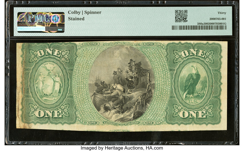 image for: Castleton, NY - $1 Original Fr. 380a The National Bank of Castleton Ch. # 842 PMG Very Fine 30....