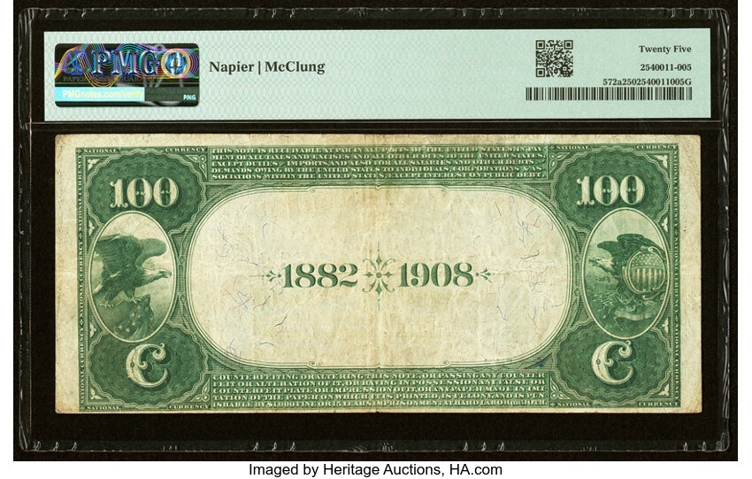 image for: Albuquerque, NM - $100 1882 Date Back Fr. 572a The First National Bank Ch. # (W)2614 PMG Very Fine 25....