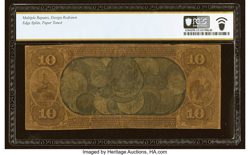 image for: Petaluma, CA - $10 1875 Fr. 1150 The First National Gold Bank Ch. # 2193 PCGS Banknote Choice Fine 15 Details....