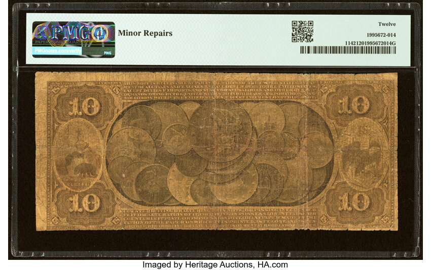image for: San Francisco, CA - $10 1870 Fr. 1142 The First National Gold Bank Ch. # 1741 PMG Fine 12....