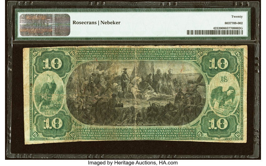 image for: Albuquerque, NM - $10 1875 Fr. 423 The First National Bank Ch. # 2614 PMG Very Fine 20....