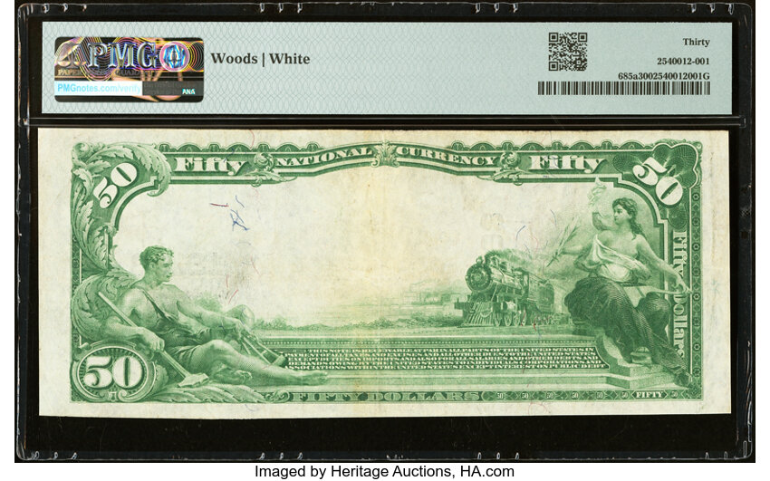 image for: New York, NY - $50 1902 Plain Back Fr. 685a The Bank of America National Assoc Ch. # 13193 PMG Very Fine 30....