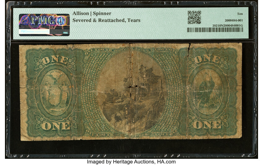 image for: Gloversville, NY - $1 Original Fr. 382 The National Bank of Gloversville Ch. # 1938 PMG Very Good 10 Net....