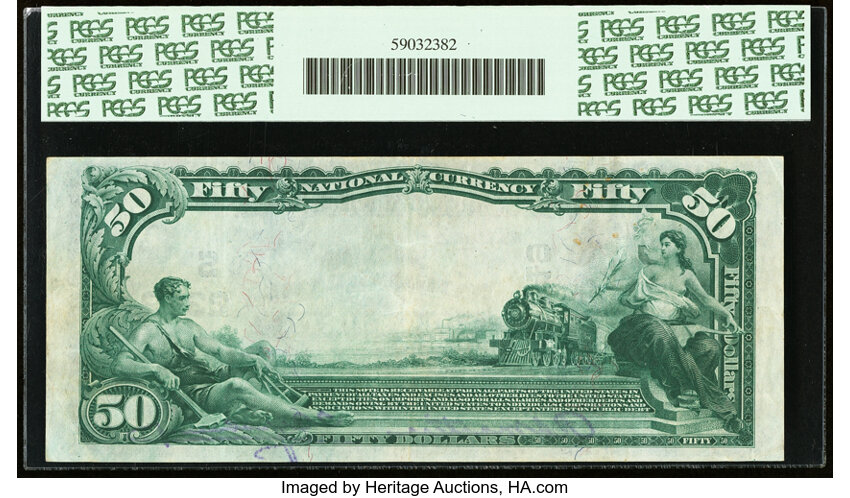 image for: Fort Worth, TX - $50 1902 Plain Back Fr. 682 The First National Bank Ch. # (S)2349 PCGS Extremely Fine 45....