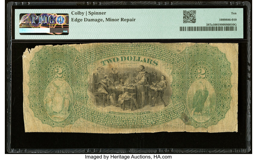 image for: Castleton, NY - $2 Original Fr. 387a The National Bank of Castleton Ch. # 842 PMG Very Good 10....