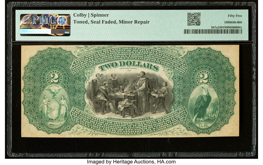 image for: Troy, NY - $2 Original Fr. 387a The Union National Bank Ch. # 963 PMG About Uncirculated 55....