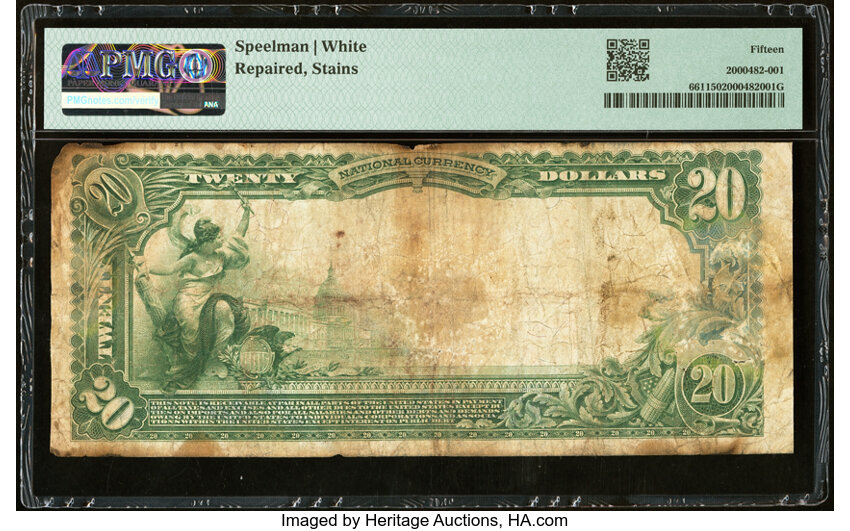 image for: Paso Robles, CA - $20 1902 Plain Back Fr. 661 First National Bank Ch. # 12172 PMG Choice Fine 15....