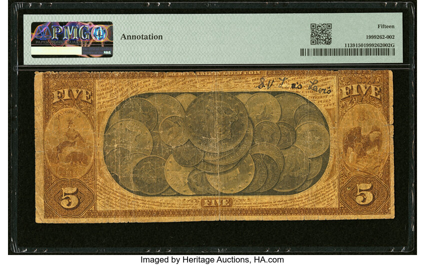 image for: Santa Barbara, CA - $5 1873 Fr. 1139 The First National Gold Bank Ch. # 2104 PMG Choice Fine 15....