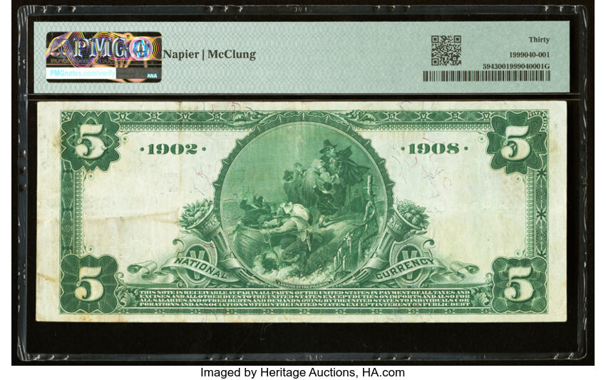 image for: Winters, CA - $5 1902 Date Back Fr. 594 The First National Bank Ch. # (P)10133 PMG Very Fine 30....