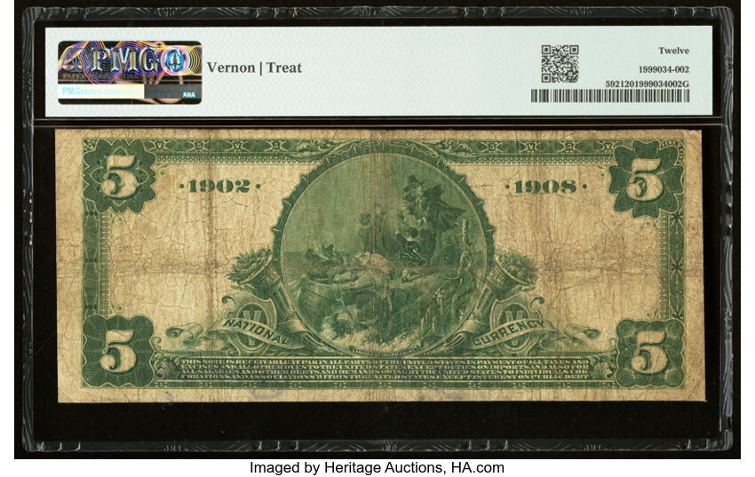 image for: Woodland, CA - $5 1902 Date Back Fr. 592 The First National Bank of Woodland Ch. # (P)9493 PMG Fine 12....