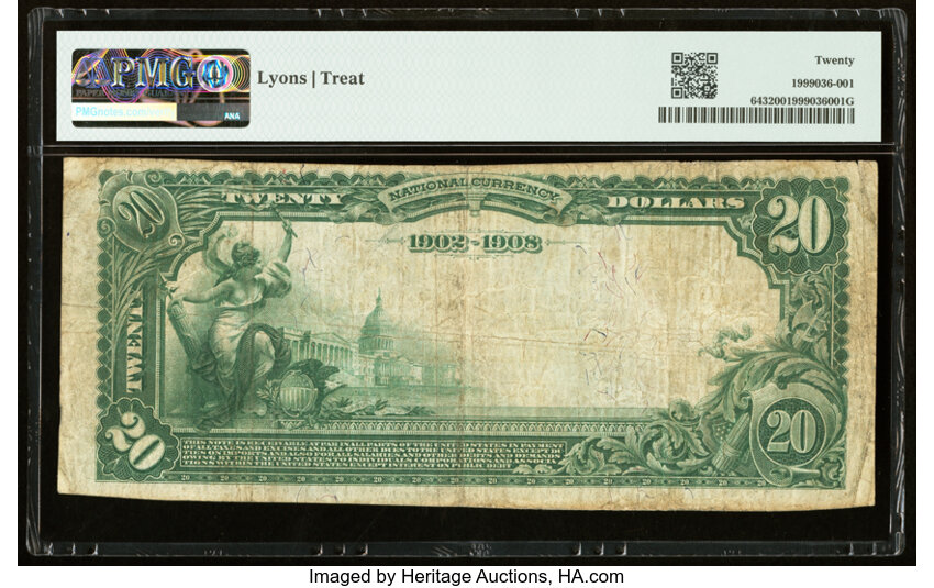 image for: Redlands, CA - $20 1902 Date Back Fr. 643 The Citizens National Bank Ch. # (P)8073 PMG Very Fine 20....