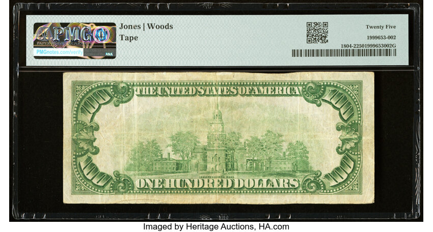 image for: Honolulu, HI - $100 1929 Ty. 2 Bishop National Bank of Hawaii at Honolulu Ch. # 5550 PMG Very Fine 25....