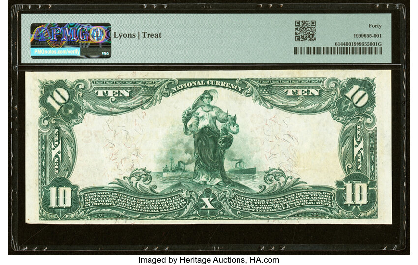 image for: Shoshoni, WY - $10 1902 Red Seal Fr. 614 The First National Bank Ch. # (W)7978 PMG Extremely Fine 40....