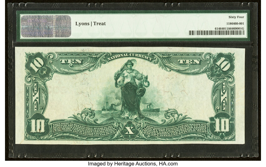 image for: Forest Grove, OR - $10 1902 Red Seal Fr. 614 The First National Bank Ch. # (P)8036 PMG Choice Uncirculated 64....