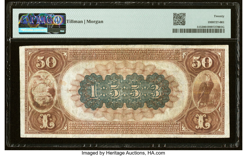image for: Portland, OR - $50 1882 Brown Back Fr. 515 The First National Bank Ch. # 1553 PMG Very Fine 20....