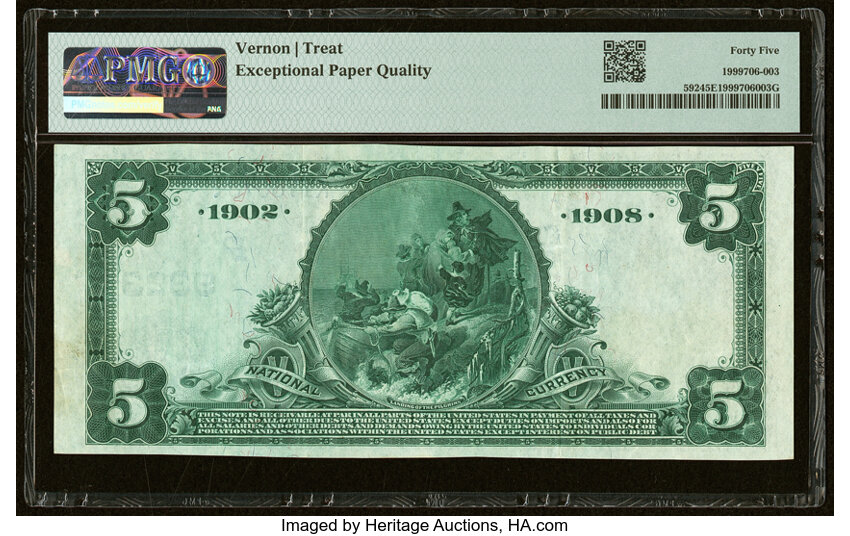 image for: Coalinga, CA - $5 1902 Date Back Fr. 592 The First National Bank Ch. # (P)9323 PMG Choice Extremely Fine 45 EPQ....