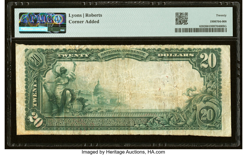 image for: Taloga, OK - $20 1902 Red Seal Fr. 639 The First National Bank Ch. # (W)7019 PMG Very Fine 20....