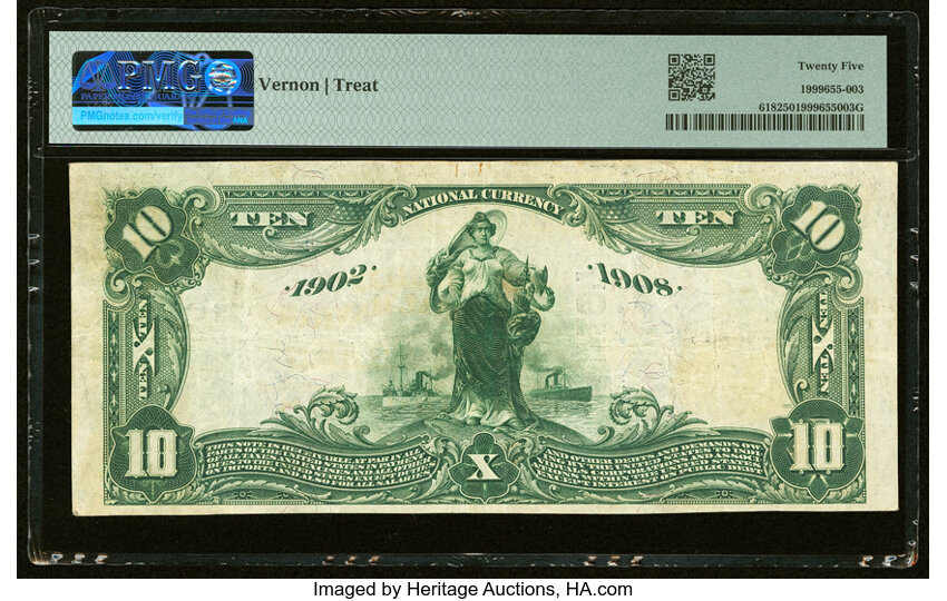 image for: Mill Creek, OK - $10 1902 Date Back Fr. 618 The First National Bank Ch. # (W)7197 PMG Very Fine 25....
