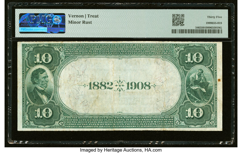 image for: Oklahoma City, OK - $10 1882 Date Back Fr. 546 The State National Bank Ch. # (W)4862 PMG Choice Very Fine 35....
