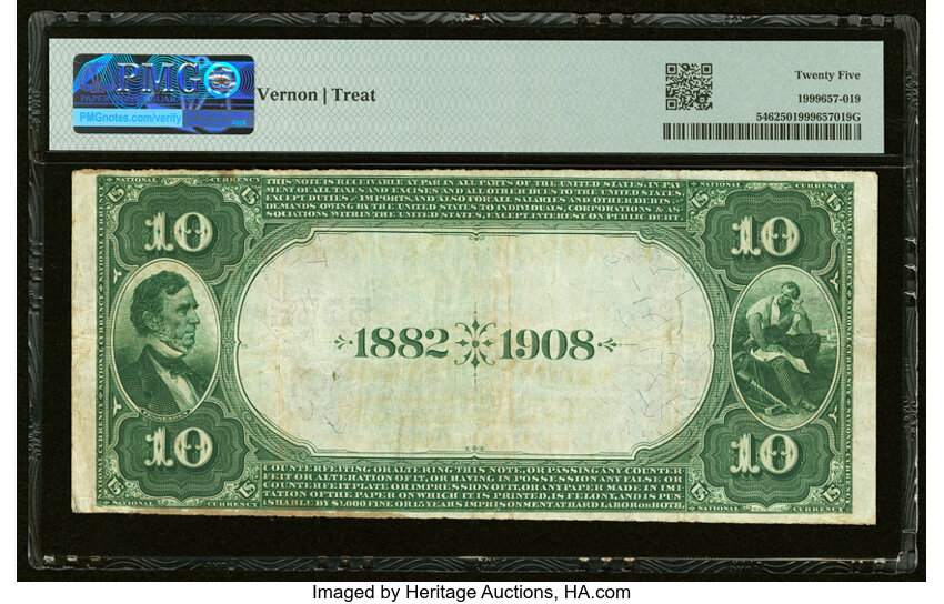 image for: Weatherford, OK - $10 1882 Date Back Fr. 546 The First National Bank Ch. # (W)5352 PMG Very Fine 25....