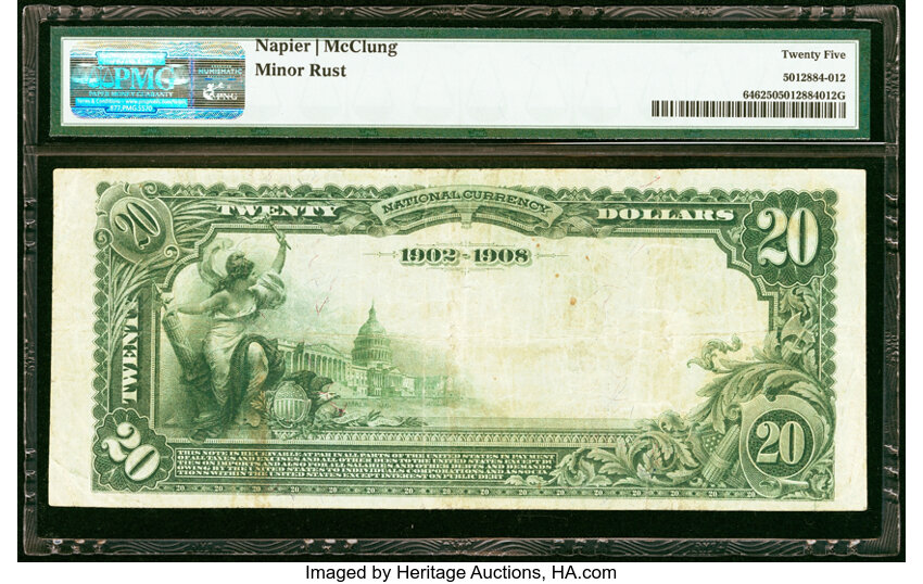 image for: Yuma, AZ - $20 1902 Date Back Fr. 646 The Yuma National Bank Ch. # (P)9608 PMG Very Fine 25....