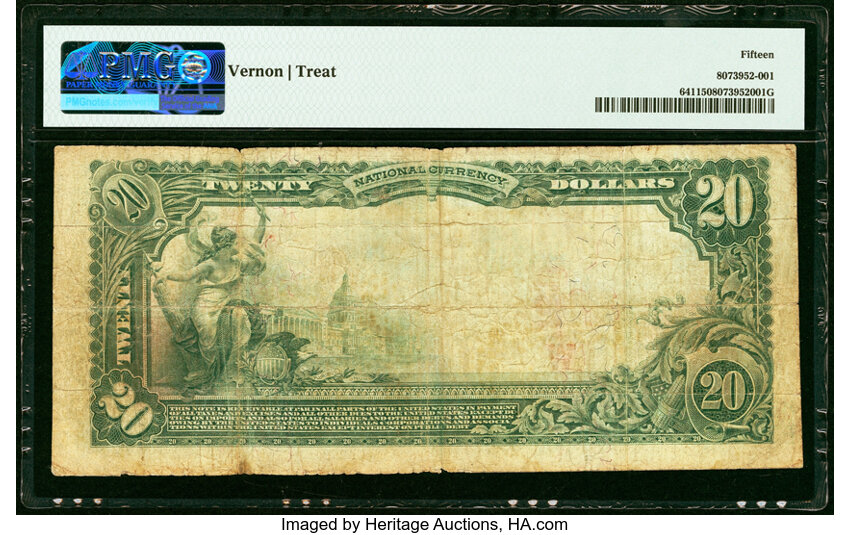image for: Porter, OK - $20 1902 Red Seal Fr. 641 The First National Bank Ch. # (W)7615 PMG Choice Fine 15....