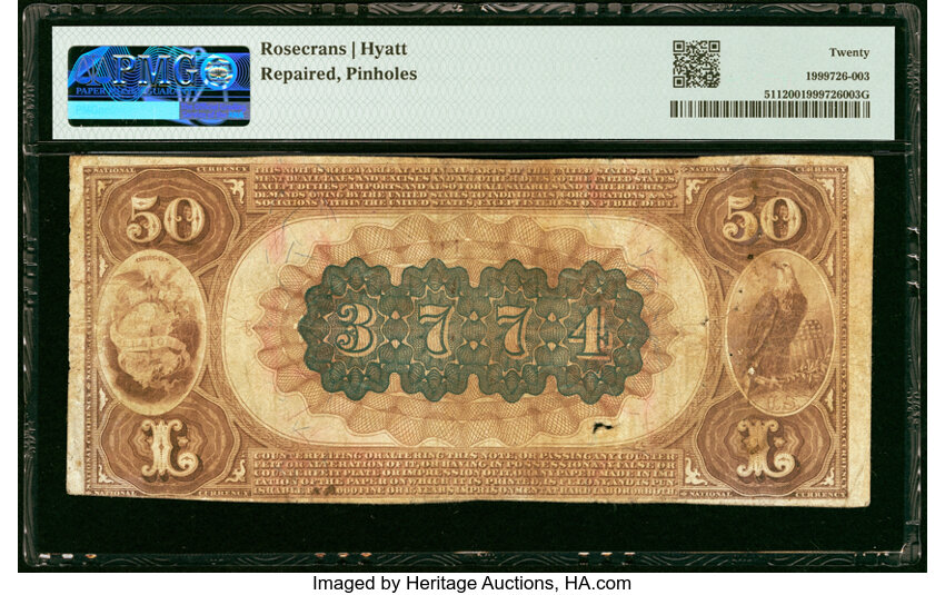 image for: Heppner, OR - $50 1882 Brown Back Fr. 511 The First National Bank Ch. # (P)3774 PMG Very Fine 20....